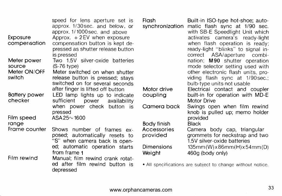 Nikon EM User Manual | Page 33 / 34