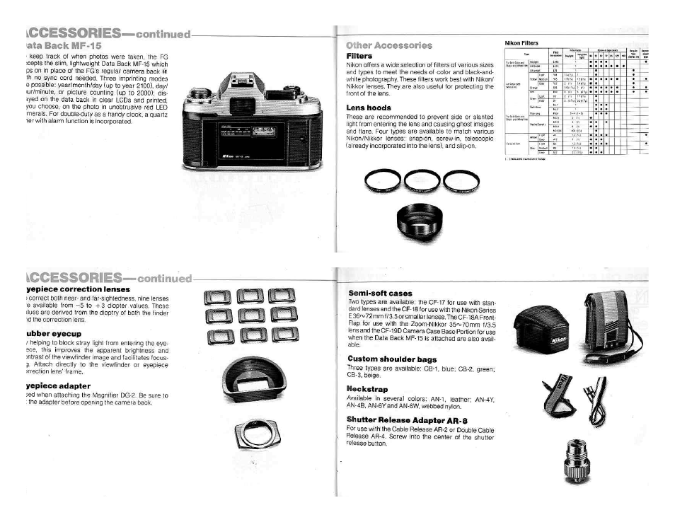 Automatic exposure mode, A mode operation—aperture-priority selection, Manual exposure mode | Lontrols in detail -—continued, Controls in detail »continued | Nikon FG User Manual | Page 15 / 34