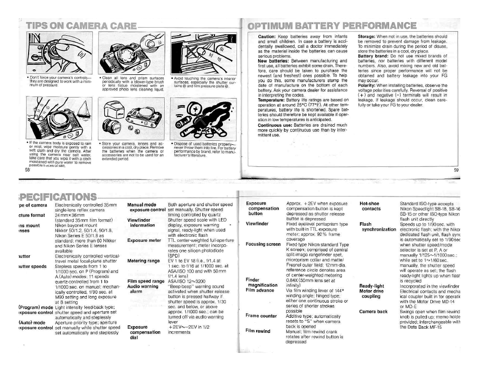 Programmed exposure measurement graph | Nikon FG User Manual | Page 16 / 34