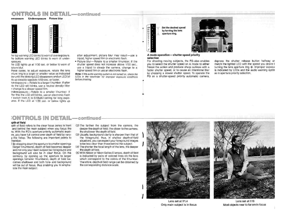 Q compose and focus on the subject, Iq take the photograph, Asic operation —continued | Lasic operation —continued | Nikon FG User Manual | Page 9 / 34
