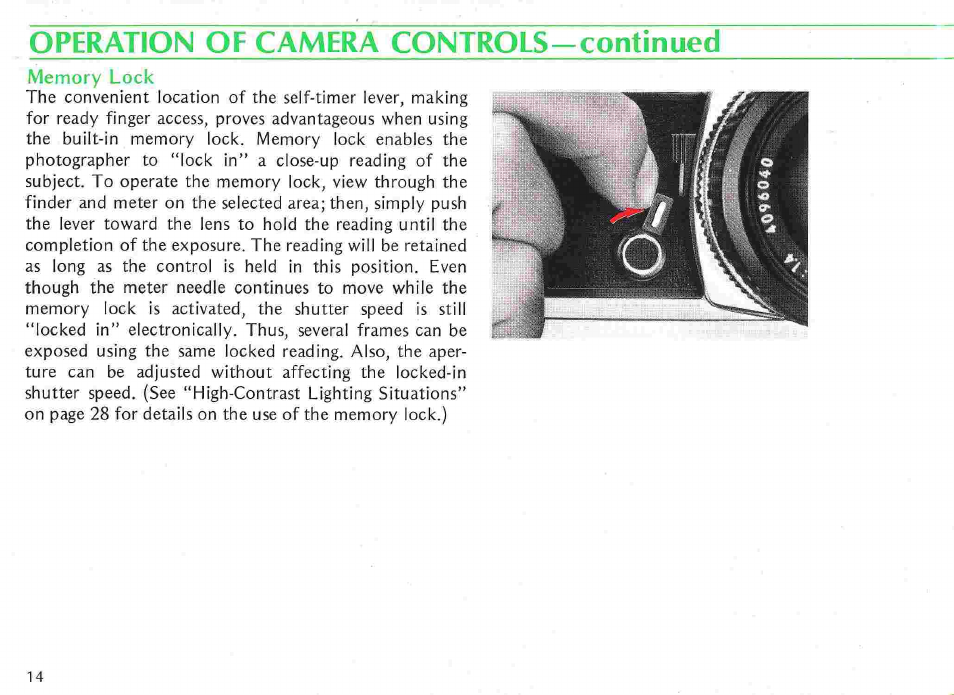 Self-timer | Nikon fe User Manual | Page 14 / 49