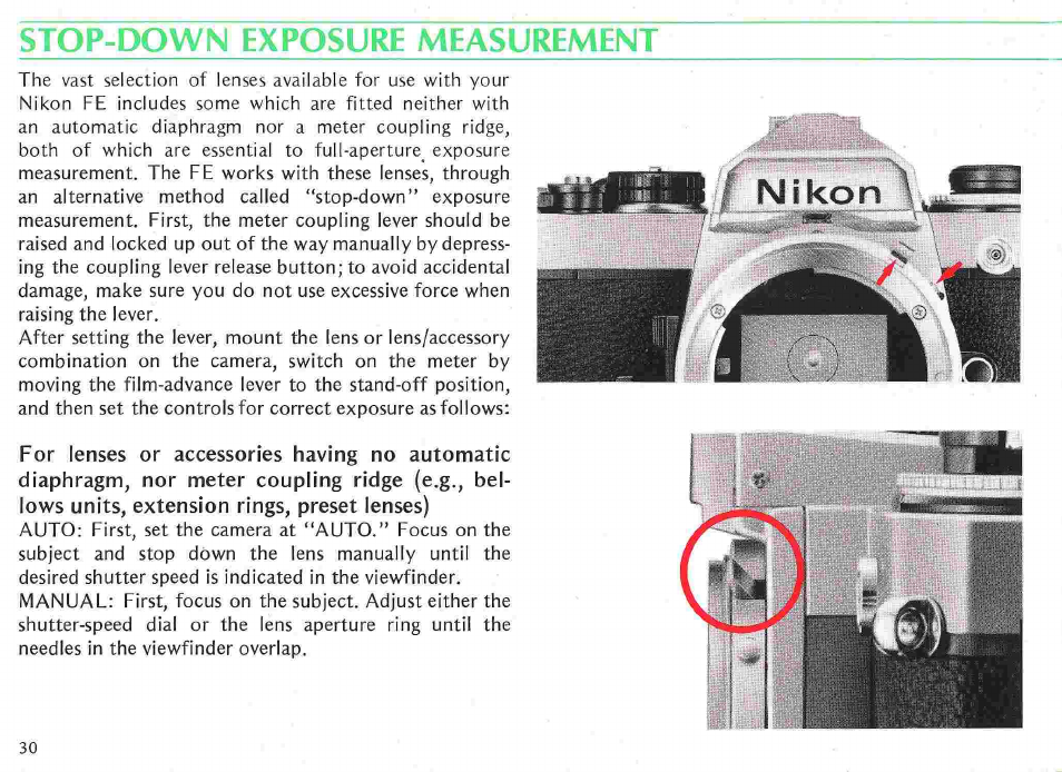 Nikon fe User Manual | Page 30 / 49