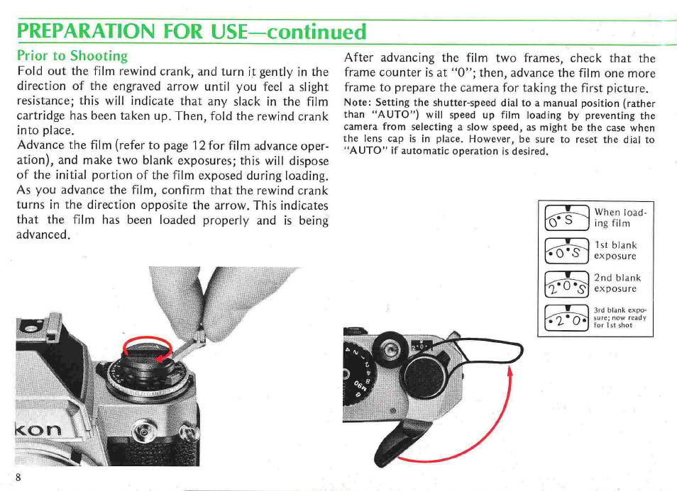 Loading film | Nikon fe User Manual | Page 8 / 49