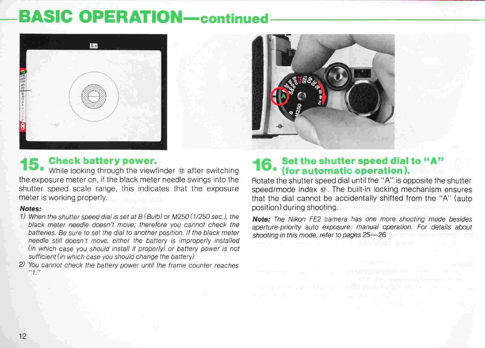 4 o make blank exposures until the frame, Counter 59 reaches frame “1 | Nikon fe2 User Manual | Page 12 / 66