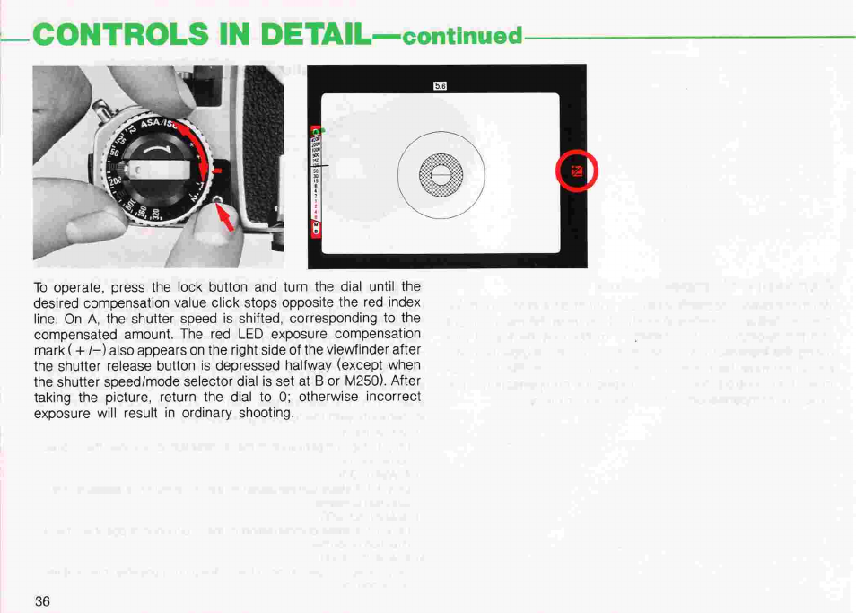 Exposure compensation | Nikon fe2 User Manual | Page 36 / 66