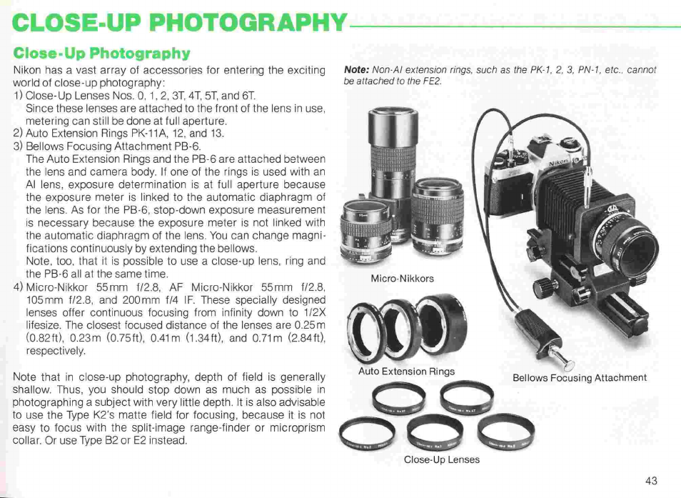 Self-timer lever | Nikon fe2 User Manual | Page 43 / 66