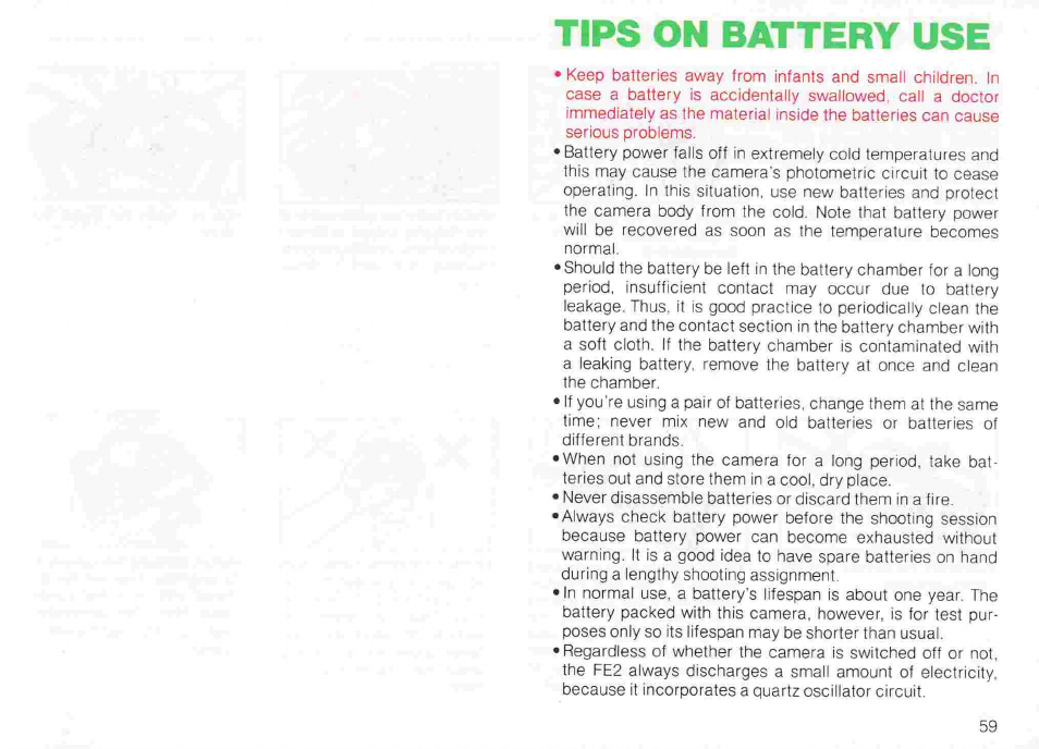 Filters, Lens hoods | Nikon fe2 User Manual | Page 59 / 66