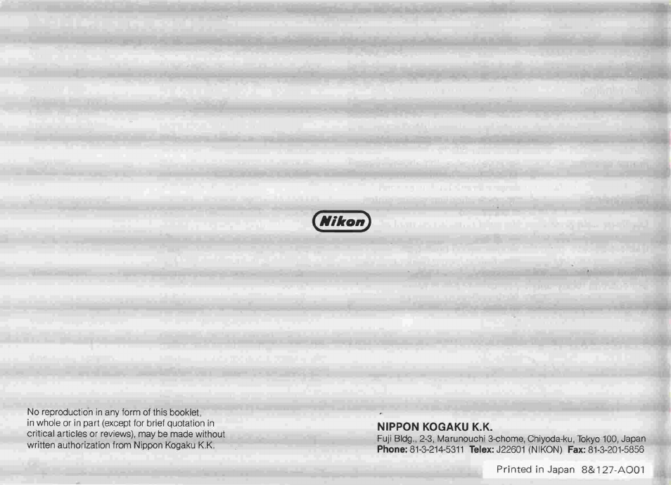 Specifications, Specifications —63 | Nikon fe2 User Manual | Page 64 / 66