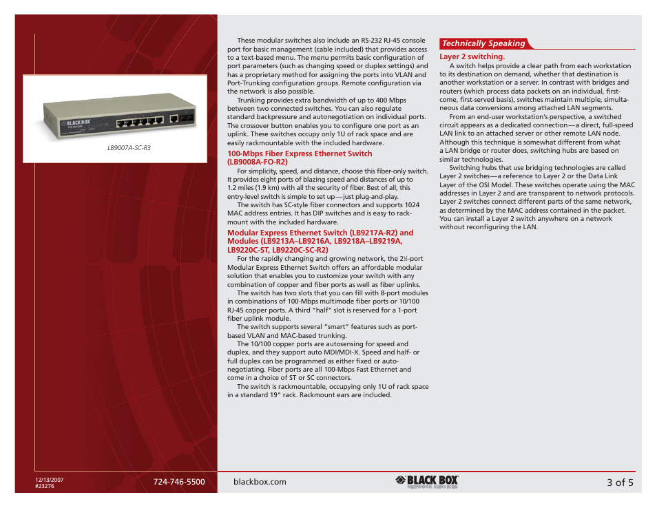 3 of 5 | Black Box 10-/100-Mbps User Manual | Page 3 / 5