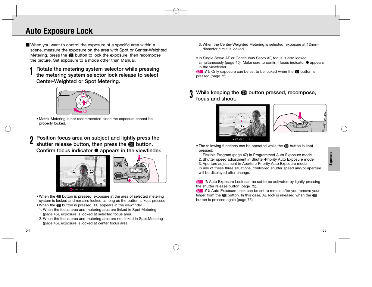 Auto exposure lock | Nikon F100 User Manual | Page 28 / 57