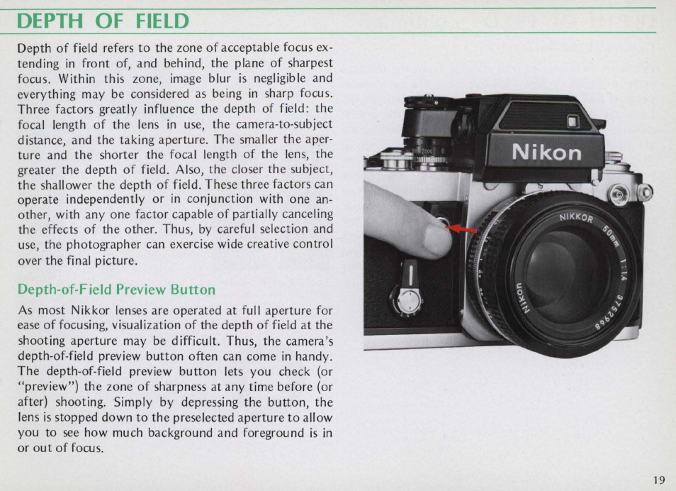 Operation of camera controls—continued | Nikon f2 User Manual | Page 19 / 70