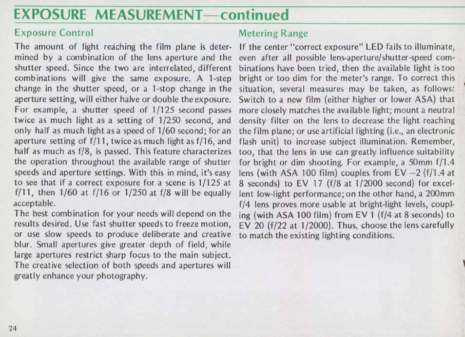 Focusing | Nikon f2 User Manual | Page 24 / 70