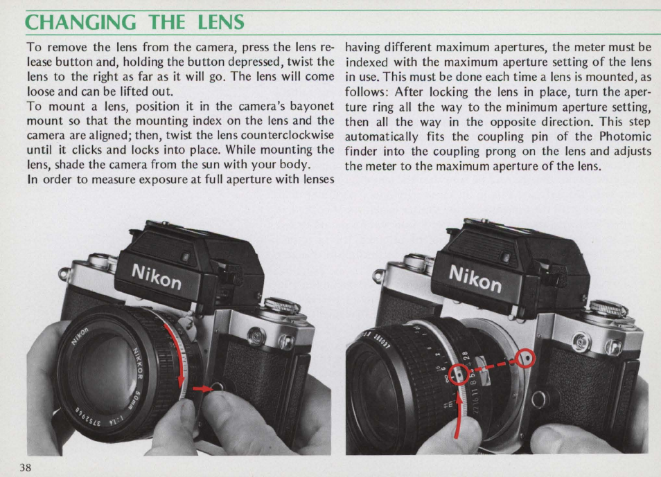 Exposure measurement—continued | Nikon f2 User Manual | Page 38 / 70