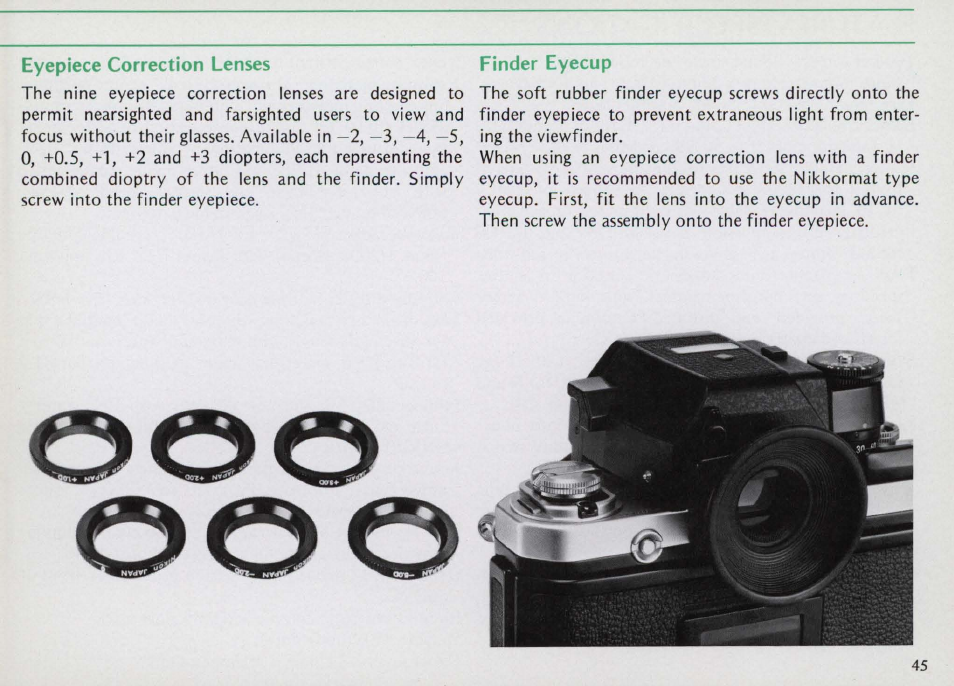 Adjustments | Nikon f2 User Manual | Page 45 / 70