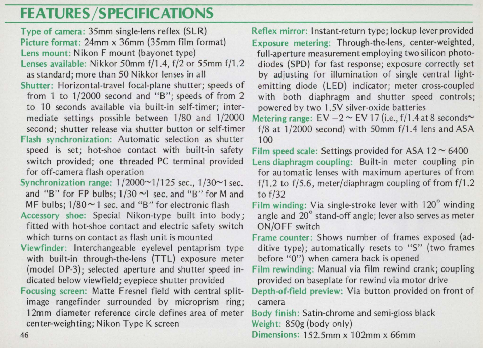 6— !t r ó “s | Nikon f2 User Manual | Page 46 / 70