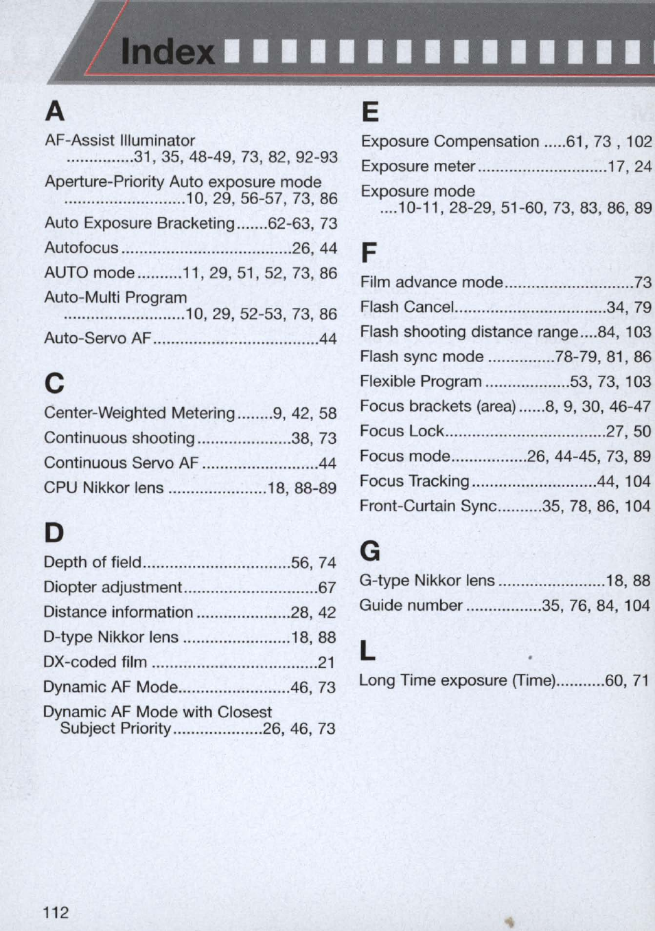 Nikon n65 User Manual | Page 112 / 116