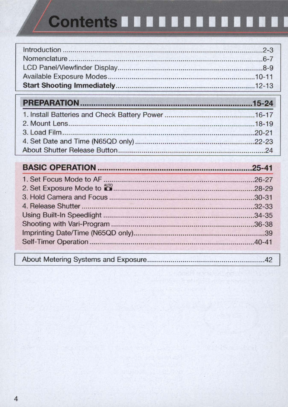 Nikon n65 User Manual | Page 4 / 116