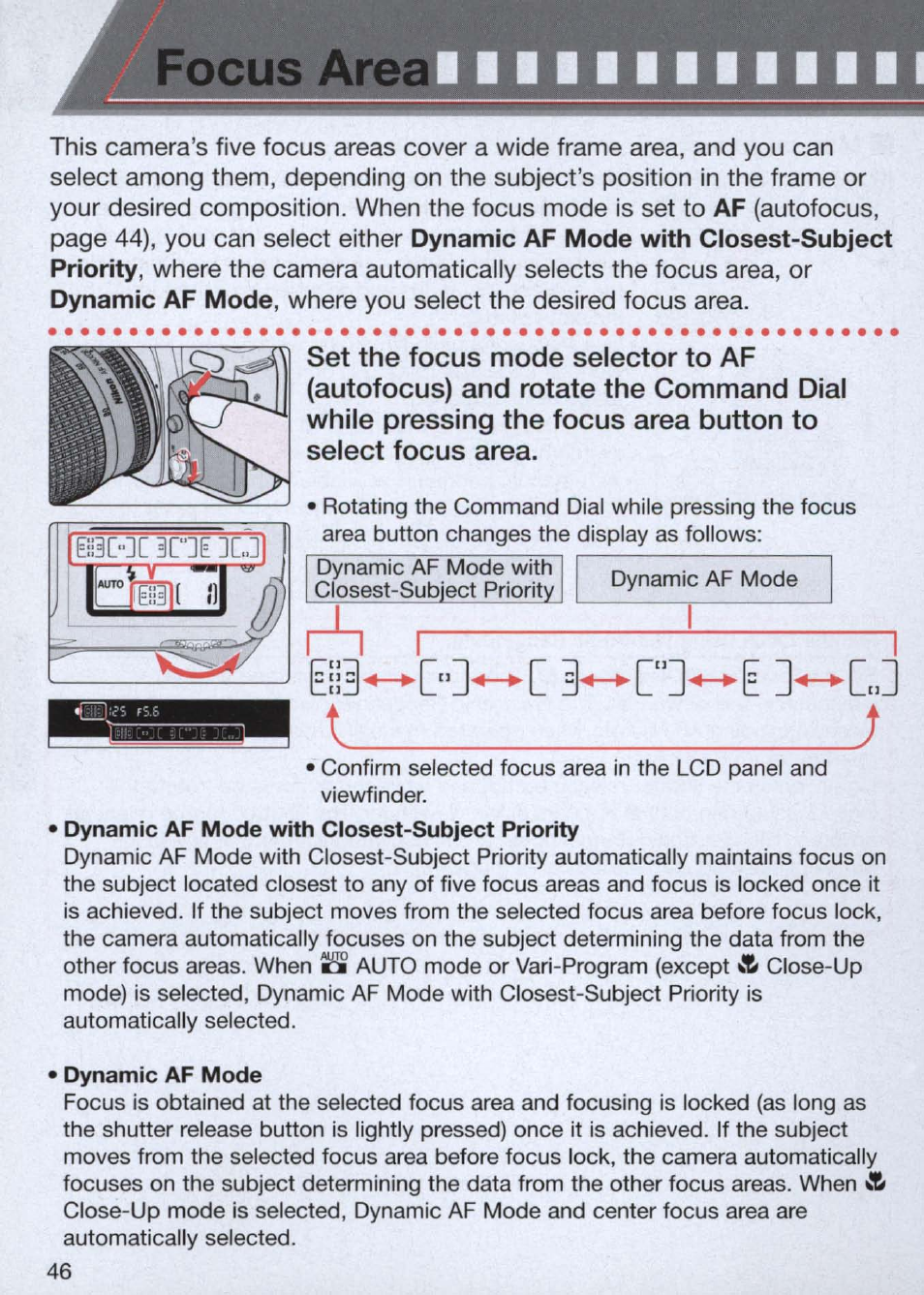 Focus aréaj ■ ■ ■ ■ ■ ■ ■ ittf | Nikon n65 User Manual | Page 46 / 116