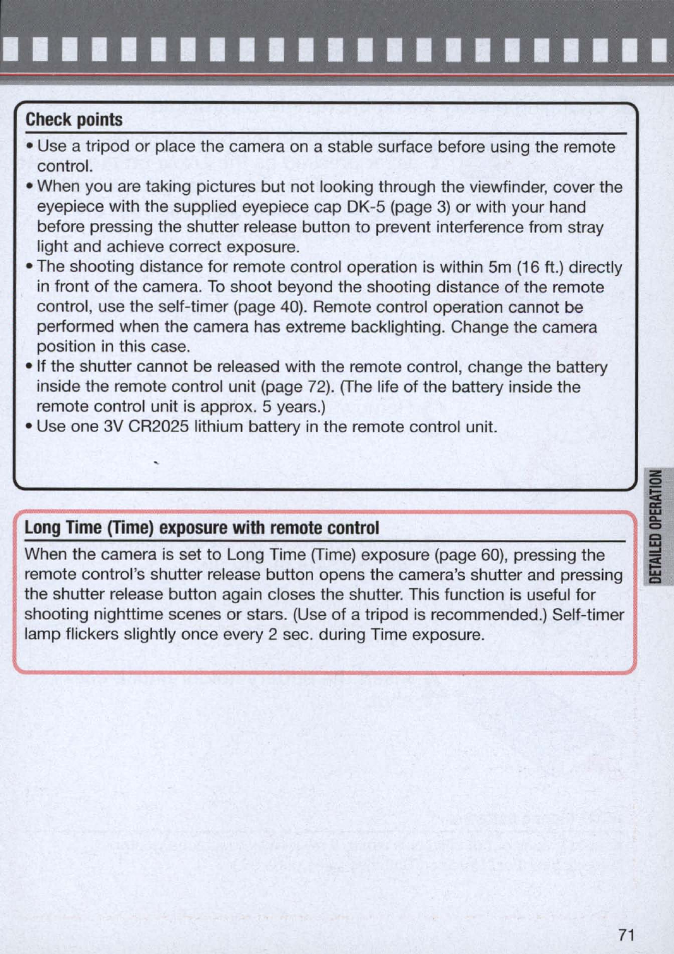 Check points | Nikon n65 User Manual | Page 71 / 116