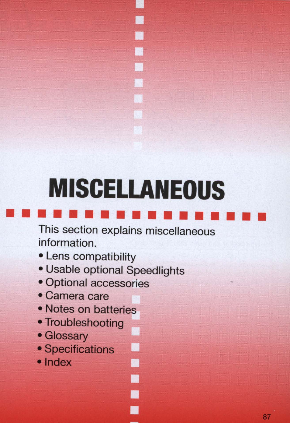 Miscellaneous | Nikon n65 User Manual | Page 87 / 116