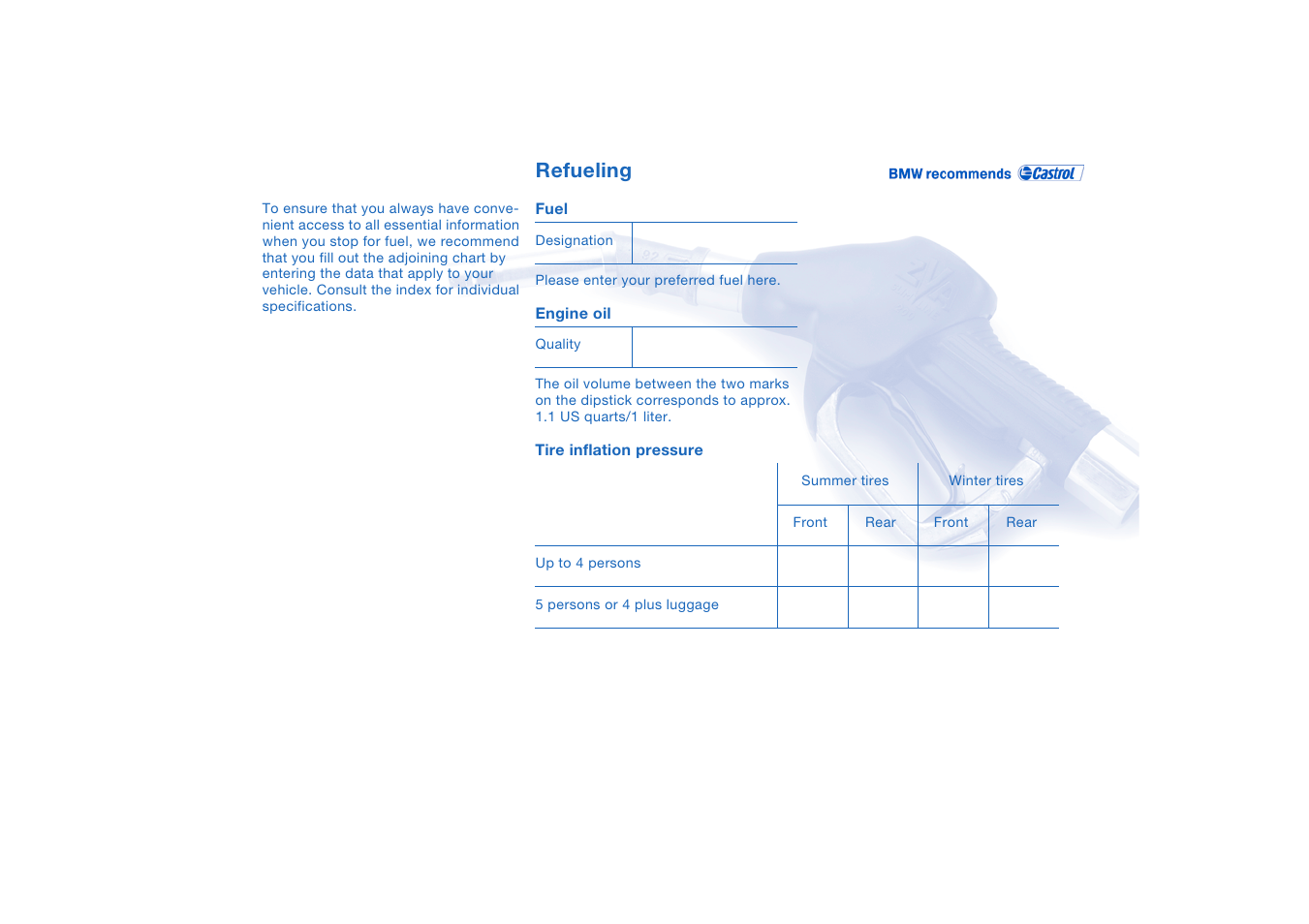 Refueling | BMW 2006 bmw 325i User Manual | Page 173 / 174