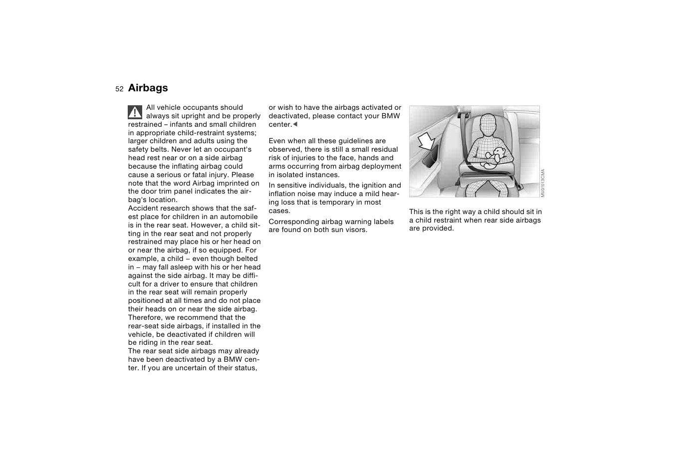 Airbags | BMW 2006 bmw 325i User Manual | Page 52 / 174