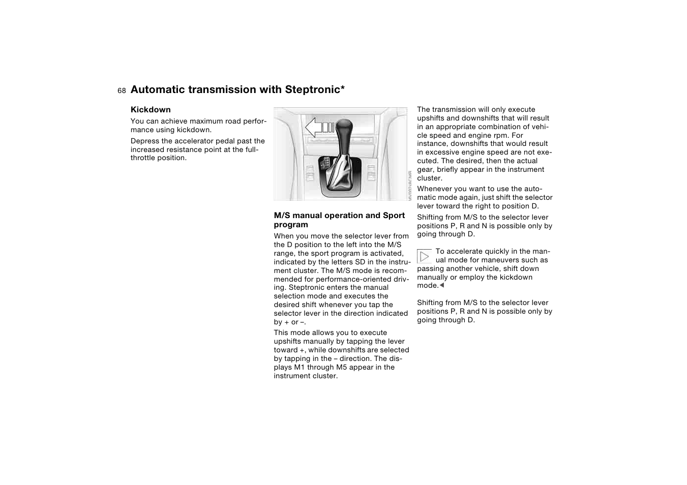 Automatic transmission with steptronic | BMW 2006 bmw 325i User Manual | Page 68 / 174