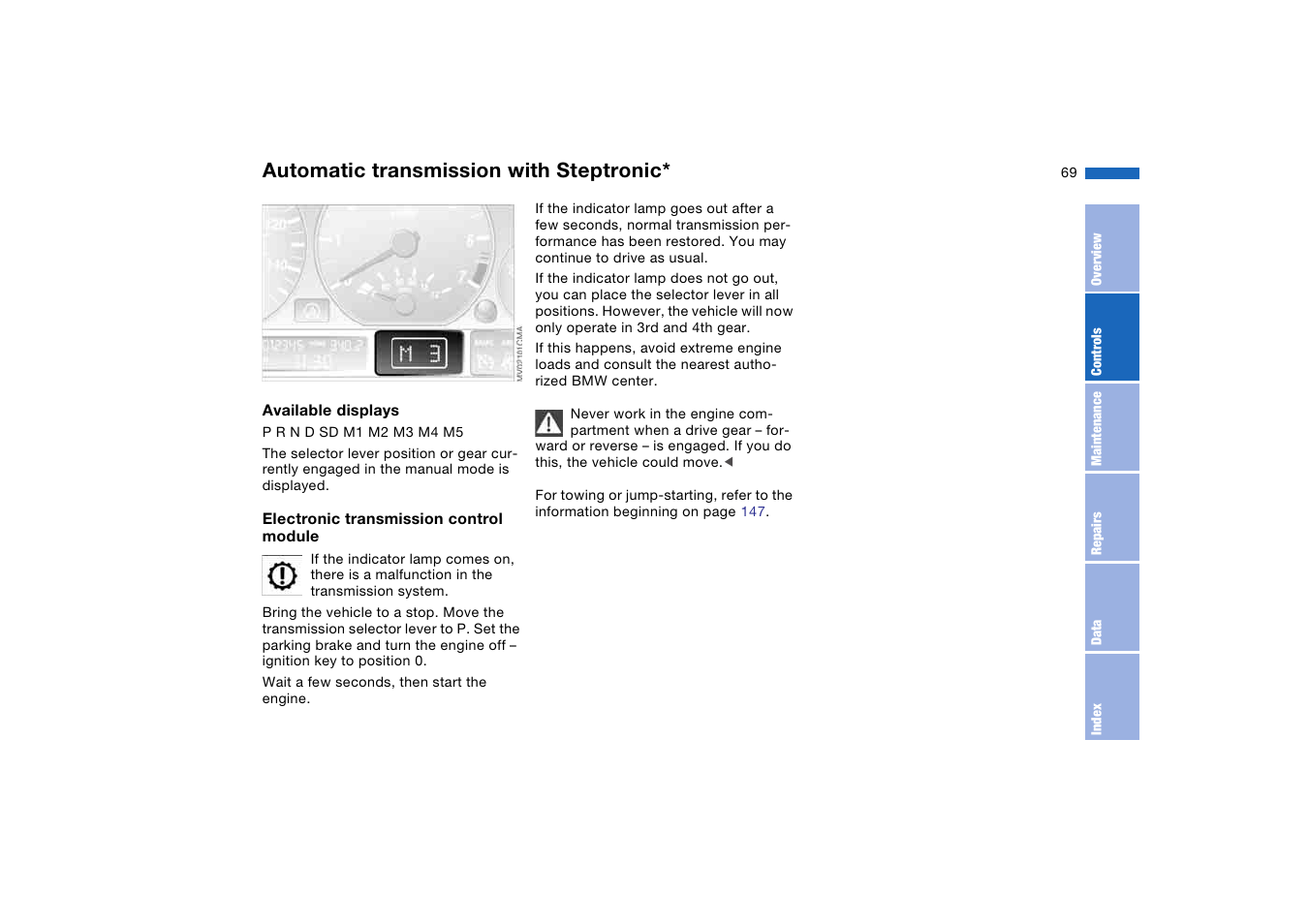 Automatic transmission with steptronic | BMW 2006 bmw 325i User Manual | Page 69 / 174