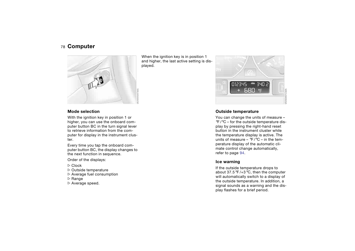 Computer | BMW 2006 bmw 325i User Manual | Page 78 / 174