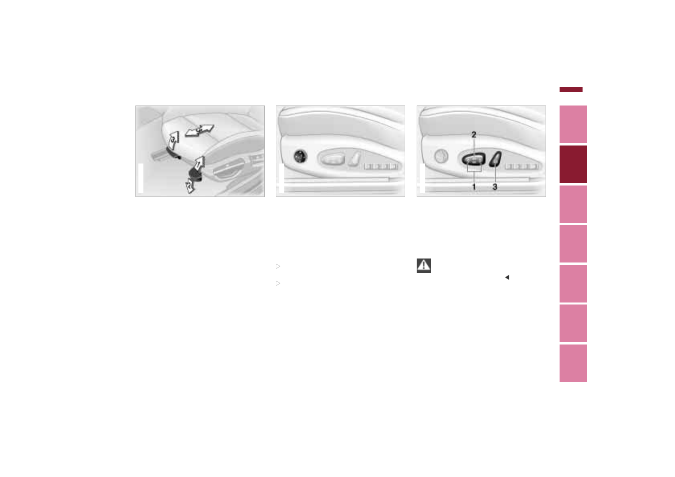 Bmw sports seat, Lumbar support, Power seat | BMW 2006 bmw 325i User Manual | Page 49 / 211