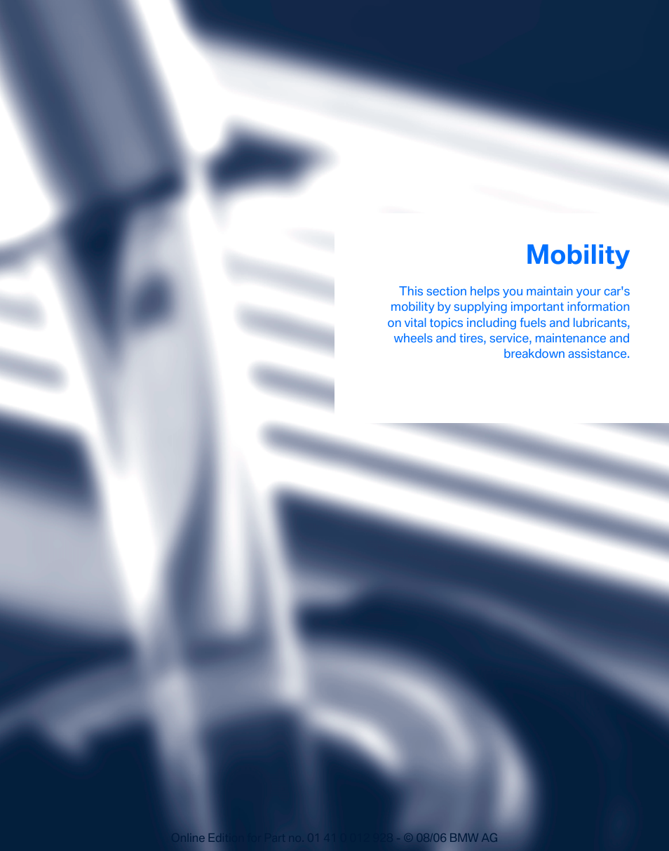 Mobility | BMW 2007 bmw 328i User Manual | Page 201 / 268