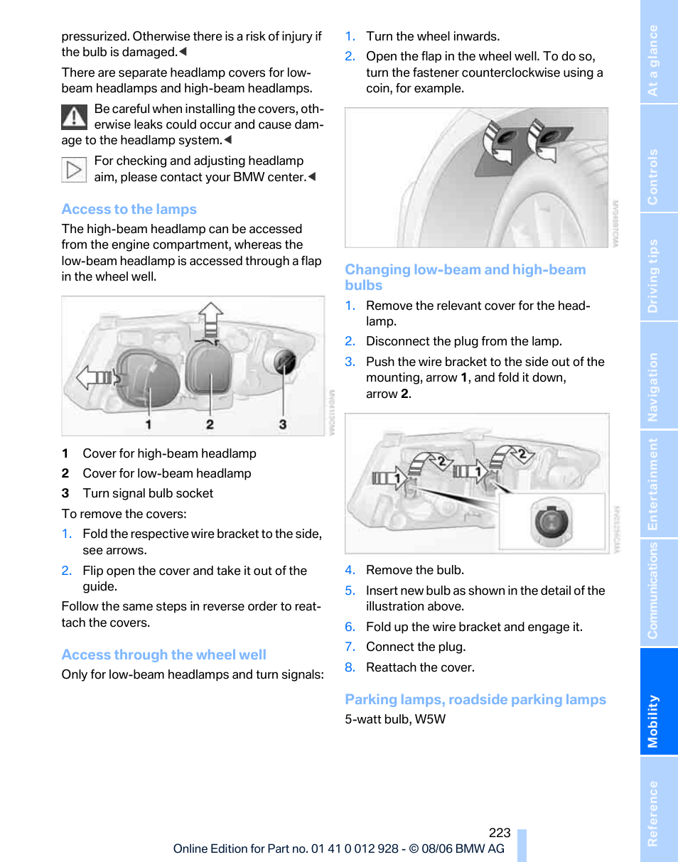 BMW 2007 bmw 328i User Manual | Page 225 / 268