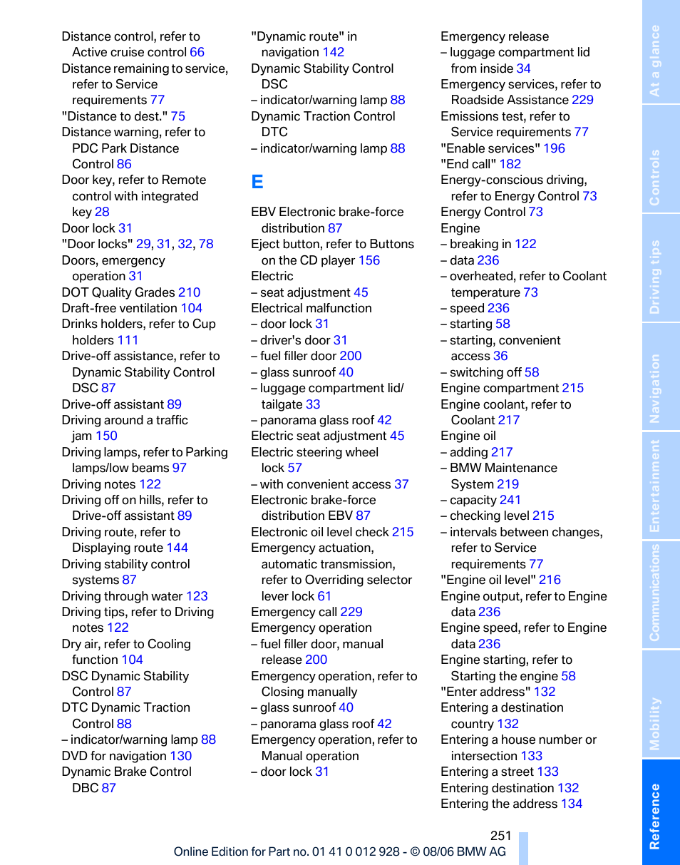 BMW 2007 bmw 328i User Manual | Page 253 / 268