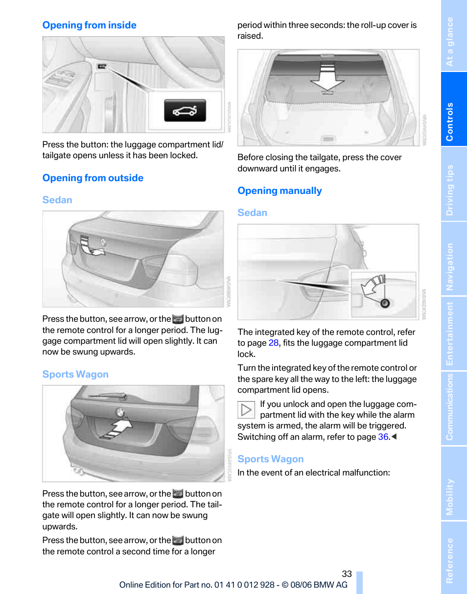 BMW 2007 bmw 328i User Manual | Page 35 / 268