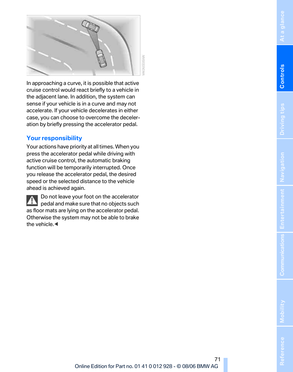 BMW 2007 bmw 328i User Manual | Page 73 / 268