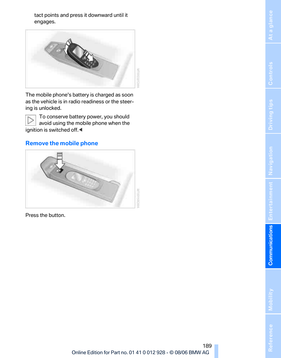 BMW 2007 bmw 328i User Manual | Page 191 / 268