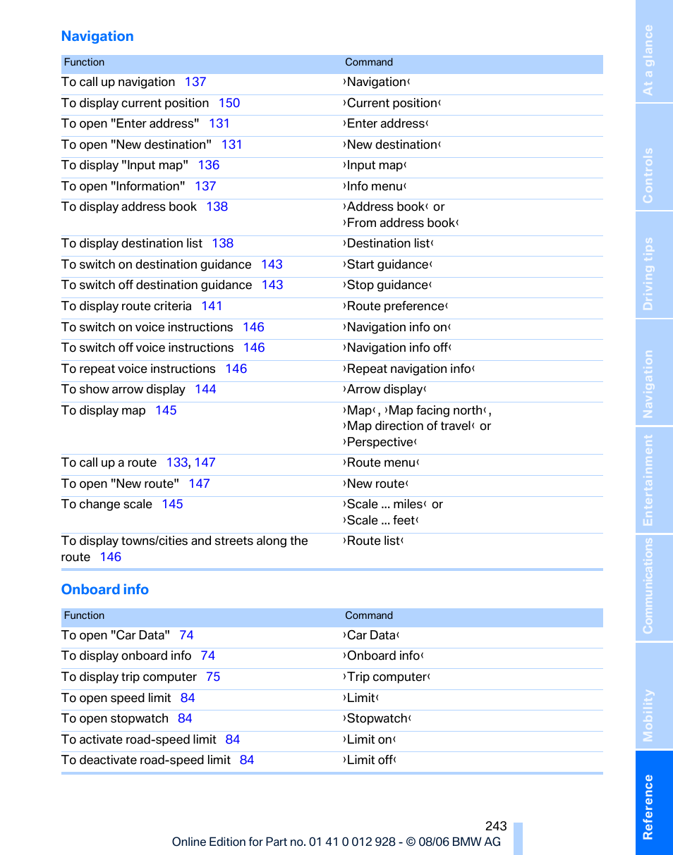 BMW 2007 bmw 328i User Manual | Page 245 / 268