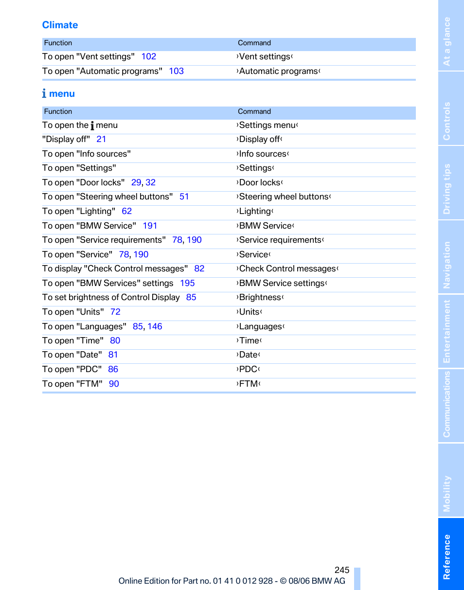 BMW 2007 bmw 328i User Manual | Page 247 / 268