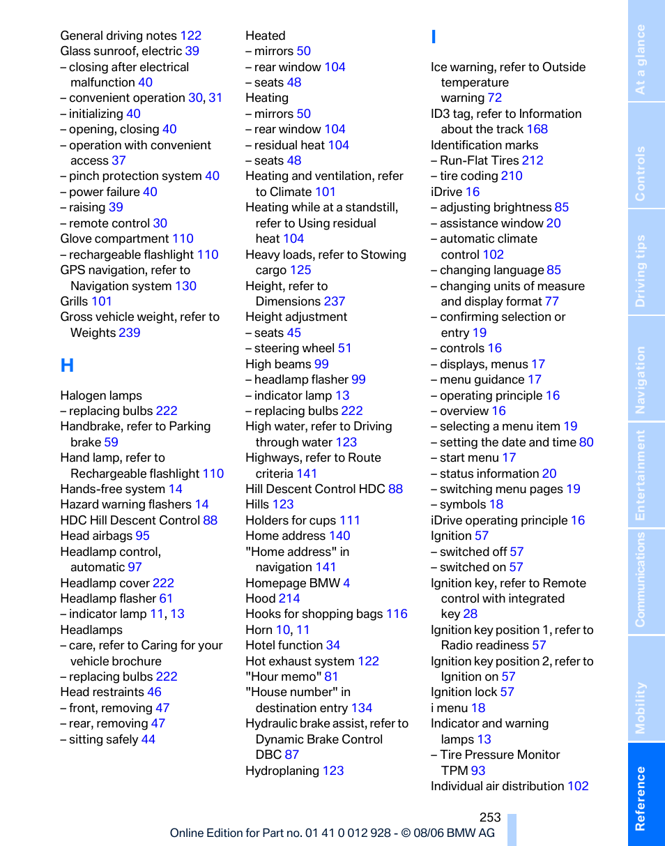 BMW 2007 bmw 328i User Manual | Page 255 / 268