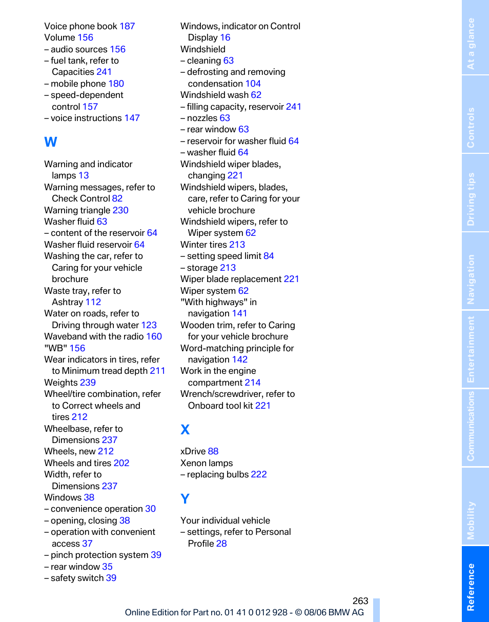 BMW 2007 bmw 328i User Manual | Page 265 / 268