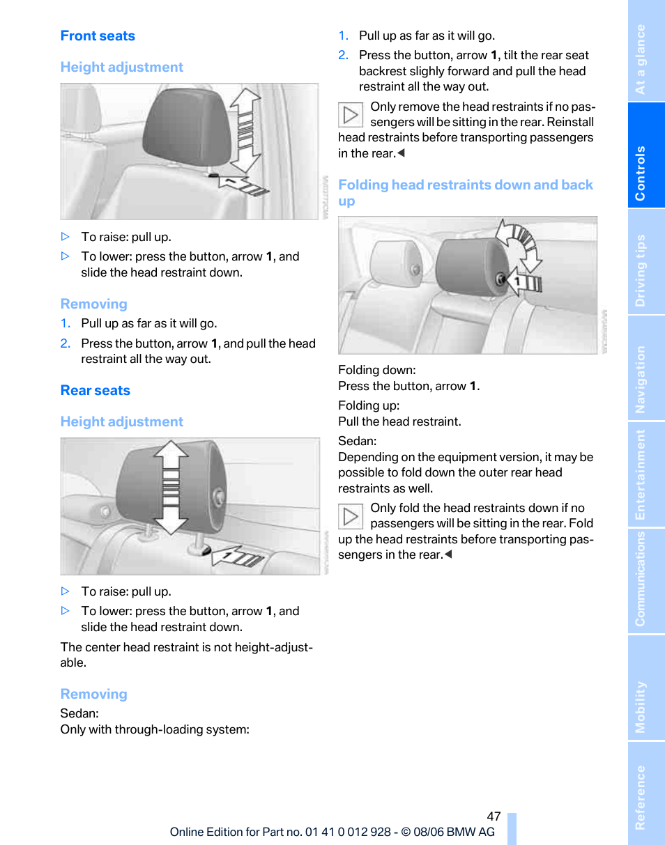 BMW 2007 bmw 328i User Manual | Page 49 / 268