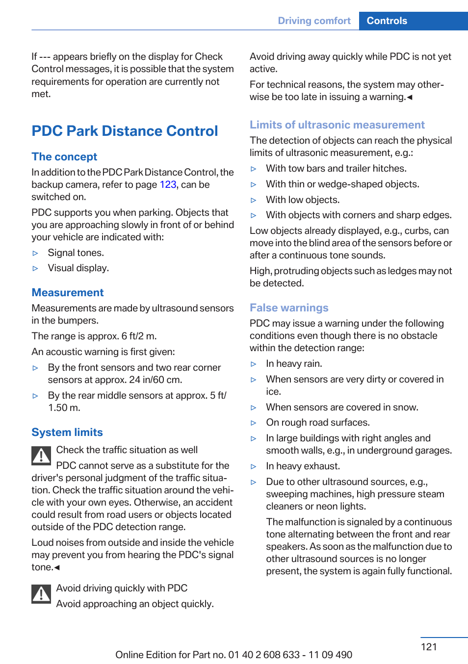 Pdc park distance control | BMW 2007 bmw 328i User Manual | Page 121 / 325