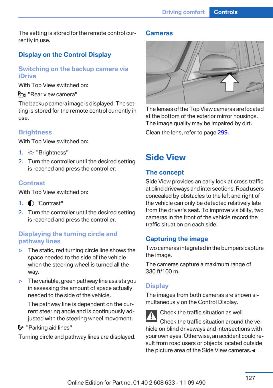 Side view | BMW 2007 bmw 328i User Manual | Page 127 / 325