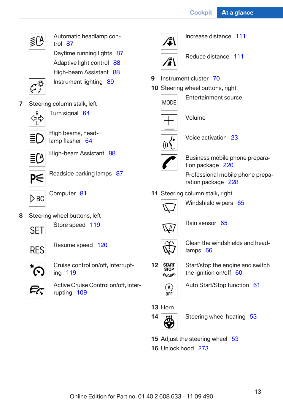 BMW 2007 bmw 328i User Manual | Page 13 / 325