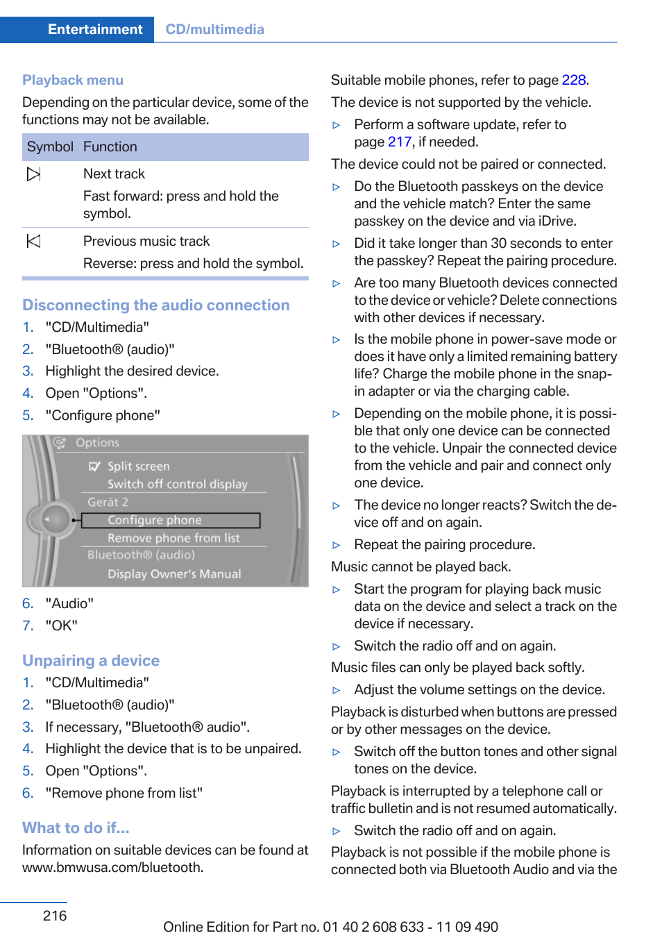 BMW 2007 bmw 328i User Manual | Page 216 / 325