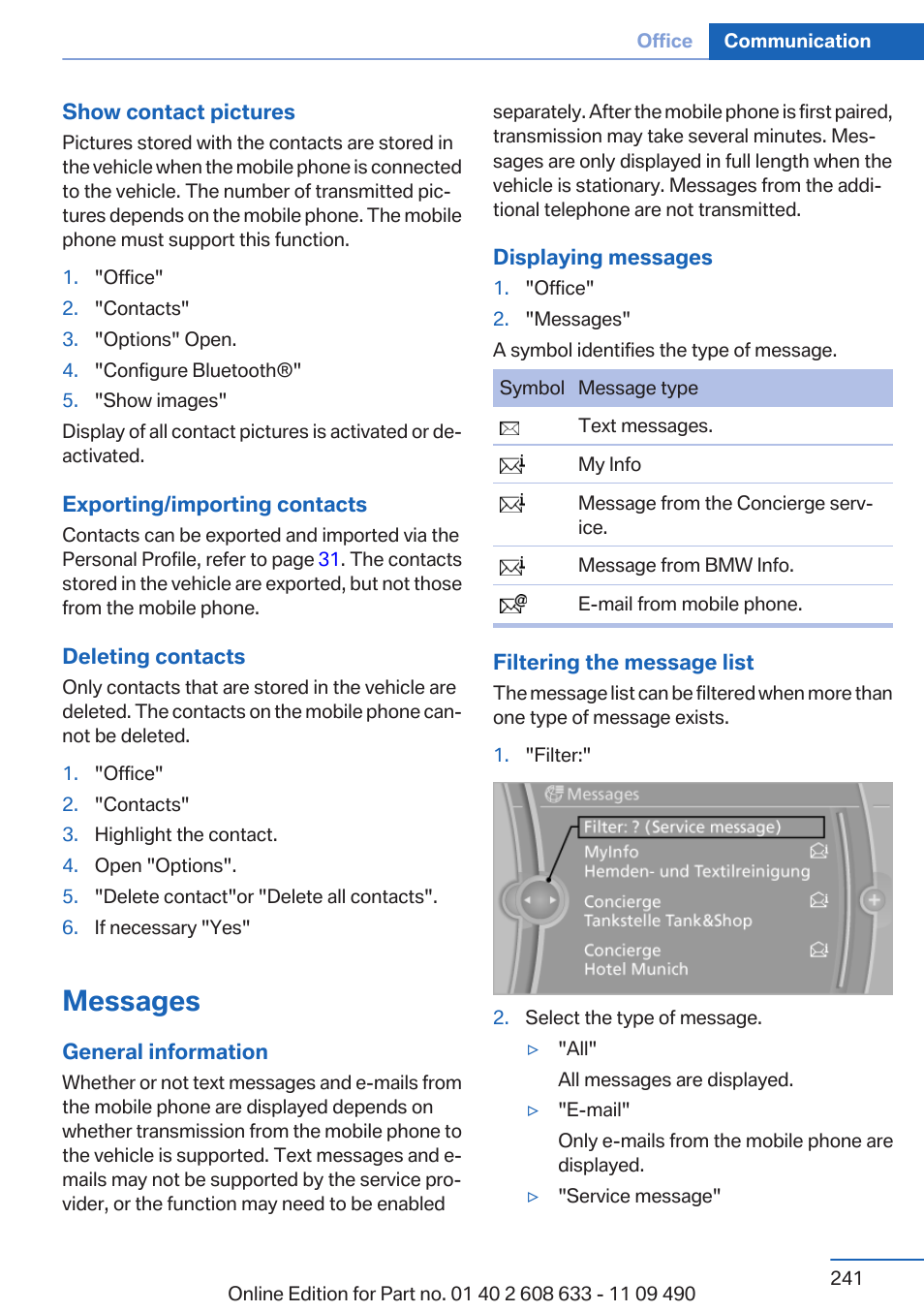 Messages | BMW 2007 bmw 328i User Manual | Page 241 / 325