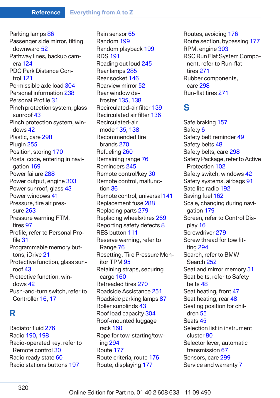 BMW 2007 bmw 328i User Manual | Page 320 / 325