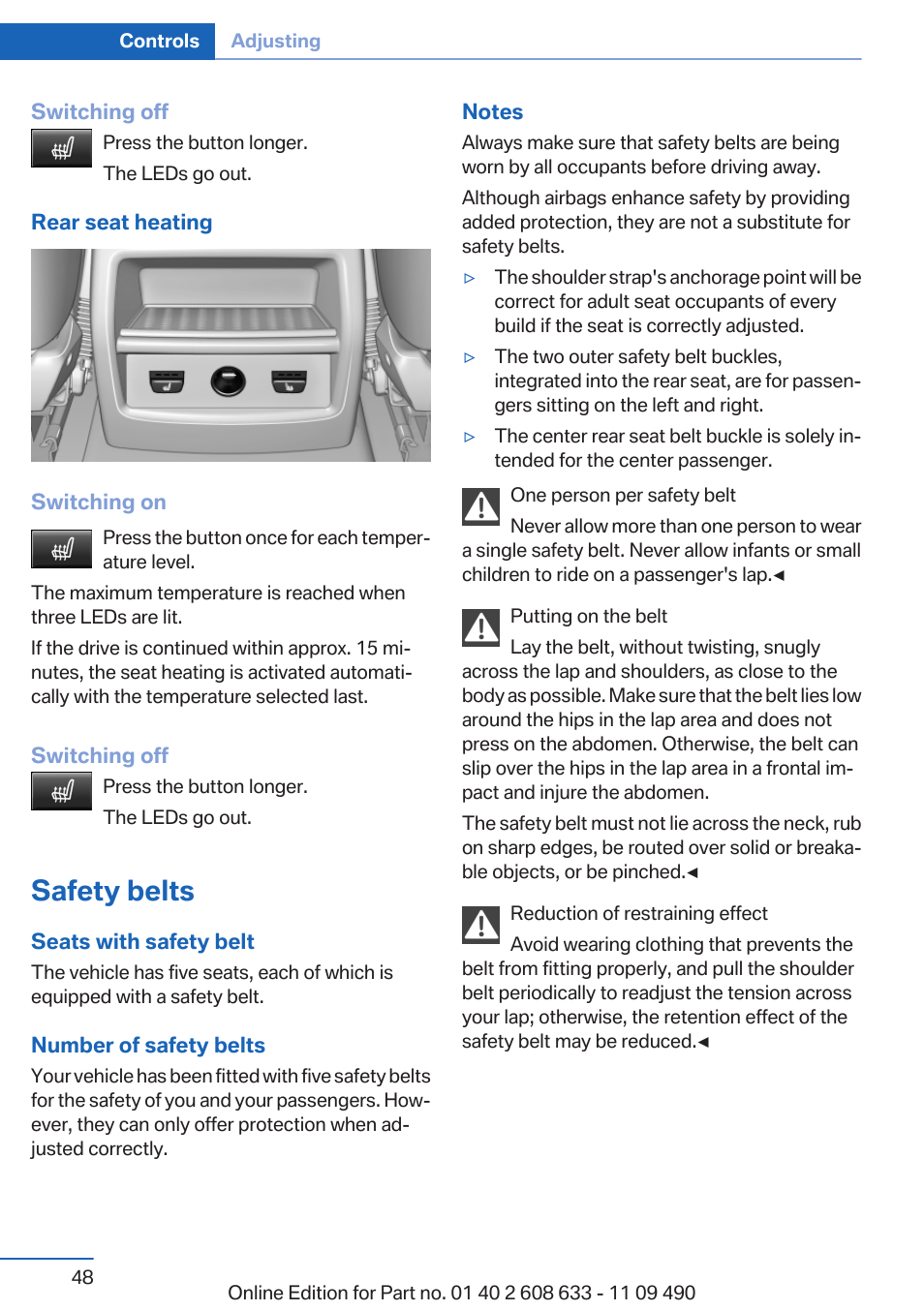 Safety belts | BMW 2007 bmw 328i User Manual | Page 48 / 325