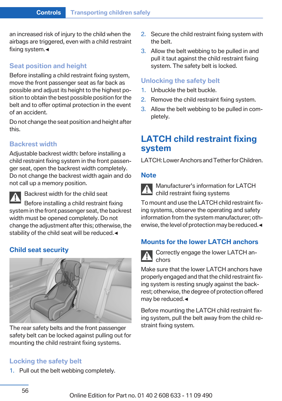 Latch child restraint fixing system | BMW 2007 bmw 328i User Manual | Page 56 / 325