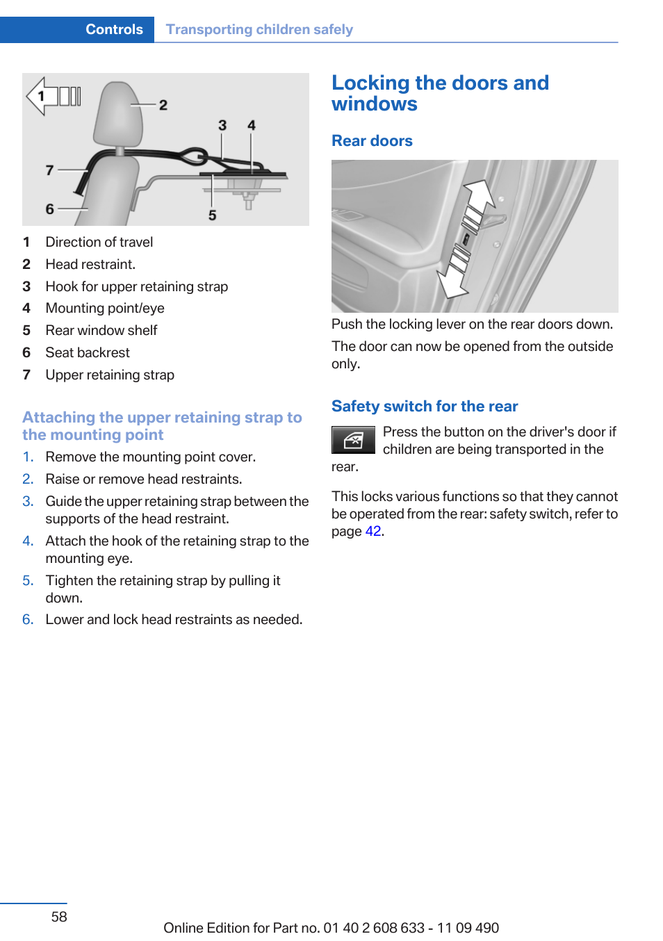 Locking the doors and windows | BMW 2007 bmw 328i User Manual | Page 58 / 325